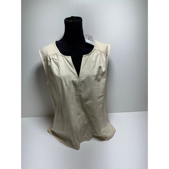 Patagonia Organic Cotton Sleeveless Relaxed Fit Top Handwoven Fabric V Neck - Picture 1 of 11